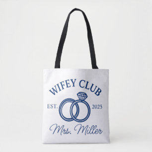 Custom Wifey Club Canvas tas, mevrouw Canvas tas,  Draagtas