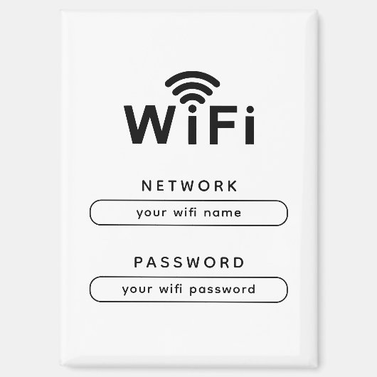 Custom WiFi Magnet for Office & Home Guest Network (Recto)