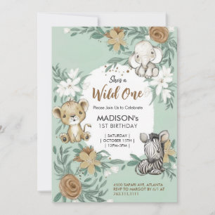 Custom Wild One Green White Oerwoud Animals thema Kaart