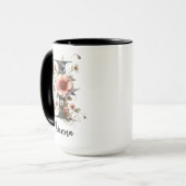 Custom Wildflower Monogram Mug for Women Mok (Voorkant links)