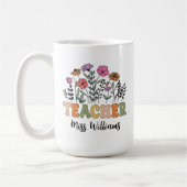 Custom Wildflower Teacher Mug, Graduation Gift Koffiemok (Links)