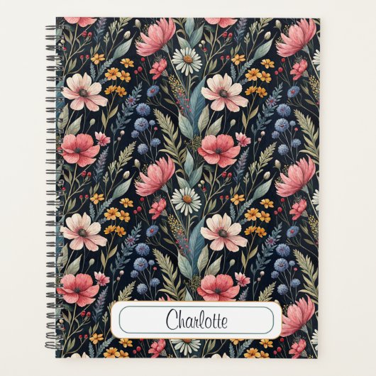Custom Wildflowers Botanical Inspiration Black (Devant)