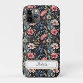 Custom Wildflowers Botanical Inspiration Black Case-Mate iPhone Case (Achterkant)