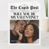 Custom Will You Be My Valentine 4-page Newspaper Kaart (Voorkant)