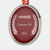 Custom Winner Laurels Metalen Ornament (Links)