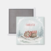 Custom Winter Bear Magnet Magneet (Voorkant / Achterkant)