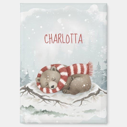 Custom Winter Bear Magnet Magneet (Voorkant)