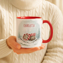Custom Winter Bear Mug – Sleeping Animal Design