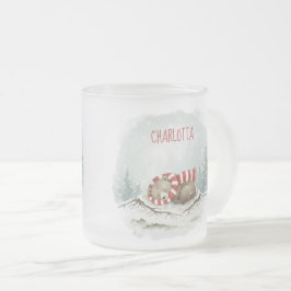 Custom Winter Bear Mug – Sleeping Animal Design Matglas Koffiemok
