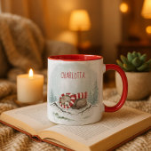 Custom Winter Bear Mug – Sleeping Animal Design Mok