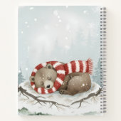 Custom Winter Bear Spiral Notebook Notitieboek (Achterkant)