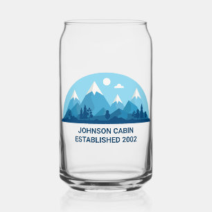 Custom Winter Family Cabine Blue Snowy Mountain