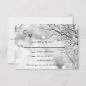 Custom Winter Wonderland Snow Scene RSVP Weddensch (Voorkant)