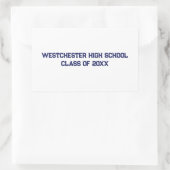 Custom wit blauw school en klas jaar afstuderen rechthoekige sticker (Tas)