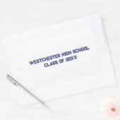Custom wit blauw school en klas jaar afstuderen rechthoekige sticker (Envelop)