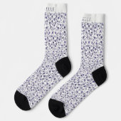 Custom Wit Bloemen Licht Donker Paarse Violet Sokken (Links)