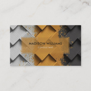Custom Wit Geel Zwart Fancy Professional Visitekaartje