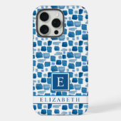 Custom Wit Licht Donkerblauw Abstract Patroon iPhone Hoesje (Achterkant)