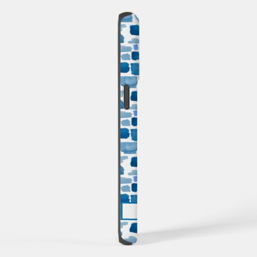 Custom Wit Licht Donkerblauw Abstract Patroon iPhone Hoesje (Rechterkant)