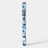 Custom Wit Licht Donkerblauw Abstract Patroon iPhone Hoesje (Linkerkant)