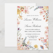 Custom Wit Roze Blauw Lente Warming Bloemen Kaart (Voorkant / Achterkant)