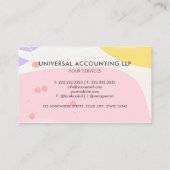 Custom Wit Roze Geel Esthetische Professional Visitekaartje (Achterkant)