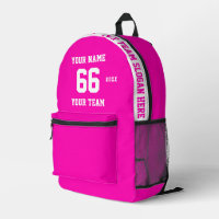 Custom wit roze Naam, Nummer, Team Sport