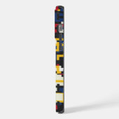 Custom Wit Zwart Geel Blauw Pixel Abstract iPhone Hoesje (Linkerkant)