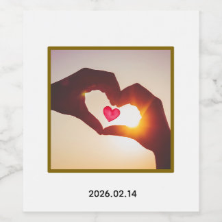 Custom with photo and date design wijn etiket