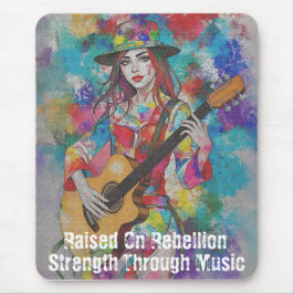 Custom Woman Gitarist Abstract Art Inspirerend Muismat