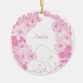 Custom Wombat Christmas Pink Keramisch Ornament (Voorkant)