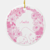 Custom Wombat Christmas Pink Keramisch Ornament (Achterkant)