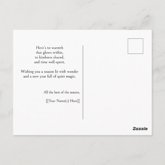 Custom Wonder & Light Secular Holiday Postcard Briefkaart (Achterkant)