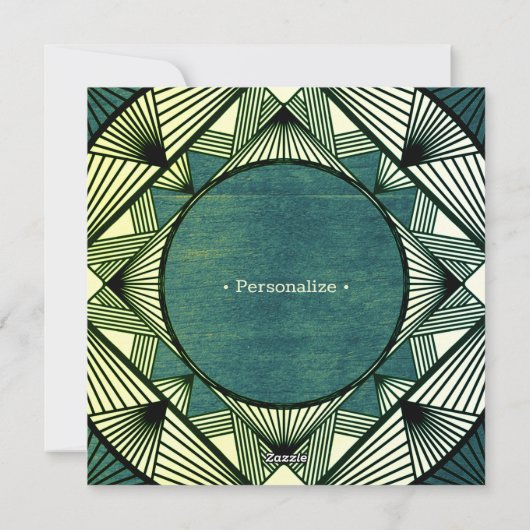 Custom Wood Modern Masculine Green Carte d'anniver (Dos)