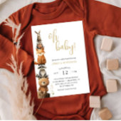 Custom Woodland Animals Schattige rustiek Baby sho Kaart