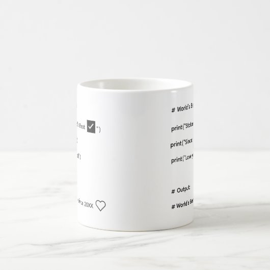 Custom World’s Best Dad Code Mug – Year Gift (Centre)