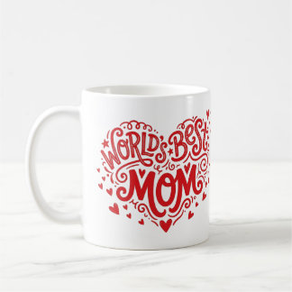 Custom World's Best Mom Red Heart Photo Mug