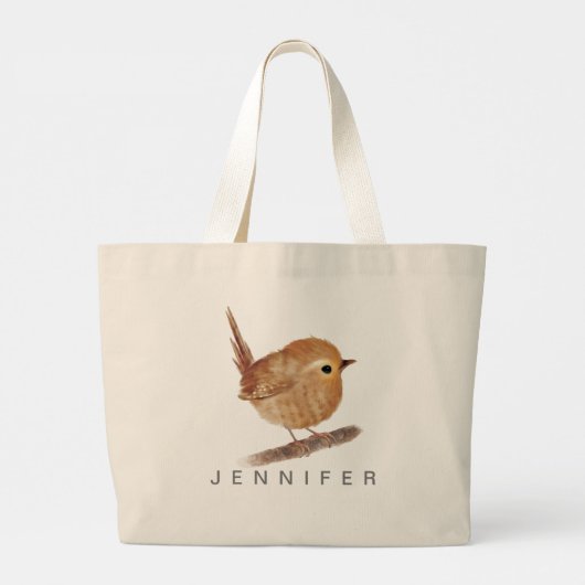 Custom Wren Bird Canvas tas (Achterkant)