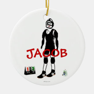 Custom Wrestling Cartoon Keramisch Ornament