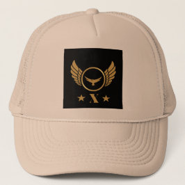 Custom X Initiaal Gedrukt Stijlvolle Gold Eagle Wi Trucker Pet