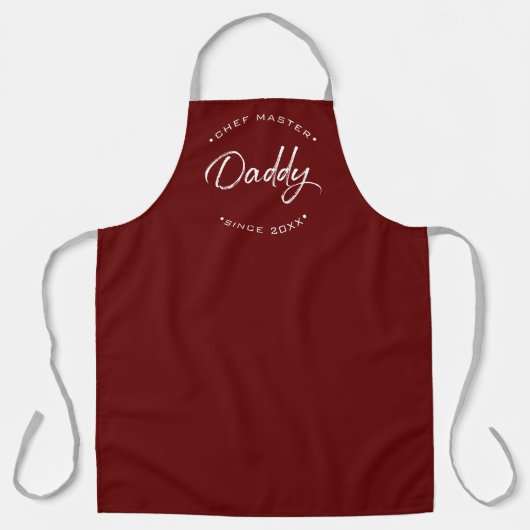 Custom Year Chef Master Daddy Red Personalized Schort (Voorkant)