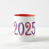 Custom Year Mok met rode en blauwe handgetekende 2 (Midden)