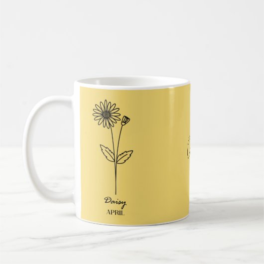 Custom Yellow Daisy April Custom Name Mok (Links)