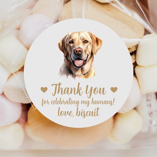 Custom Yellow Lab Hond Wedding Favoriet Stickers