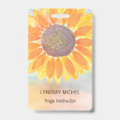 Custom Yoga Instructor Sunflower Badge (Voorzijde)