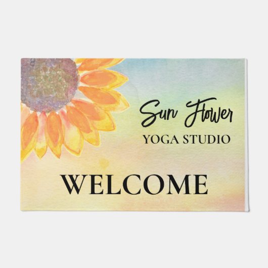 Custom Yoga Studio Sunflower Doormat Deurmat (Voorkant)