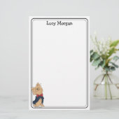 Custom Yorkie Cute Dog Art  Briefpapier (Staand voorkant)