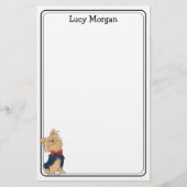Custom Yorkie Cute Dog Art  Briefpapier (Voorkant)