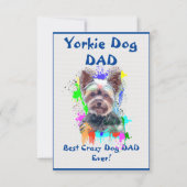 Custom Yorkie vader hond beste gekke hond vader Bedankkaart (Voorkant)