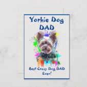 Custom Yorkie vader hond beste gekke hond vader Bedankkaart (Voorkant / Achterkant)